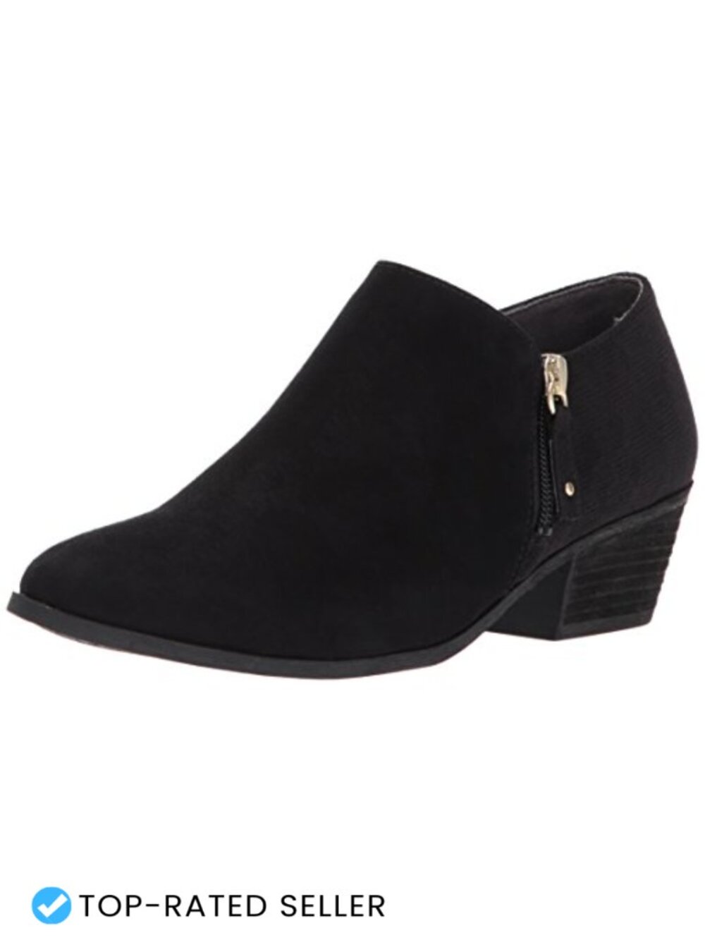 Women's Brief Ankle Bootie Microfiber Almond Toe Block Heel